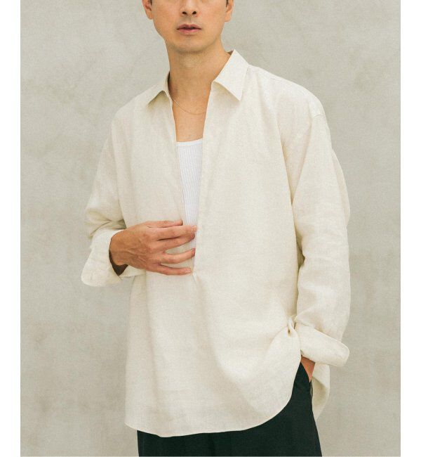 EDIFICE「《追加》リネン スキッパー シャツ」|シャツ・ブラウス|ナチュラル