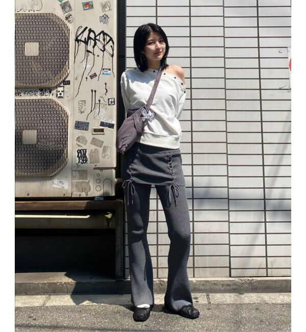 Oriens JOURNAL STANDARD「レースアップニットフレアパンツ」|その他|