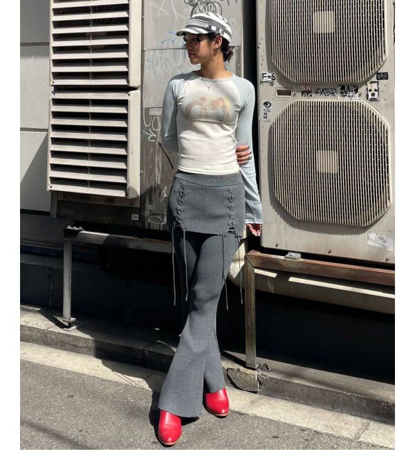 Oriens JOURNAL STANDARD「レースアップニットフレアパンツ」|その他|