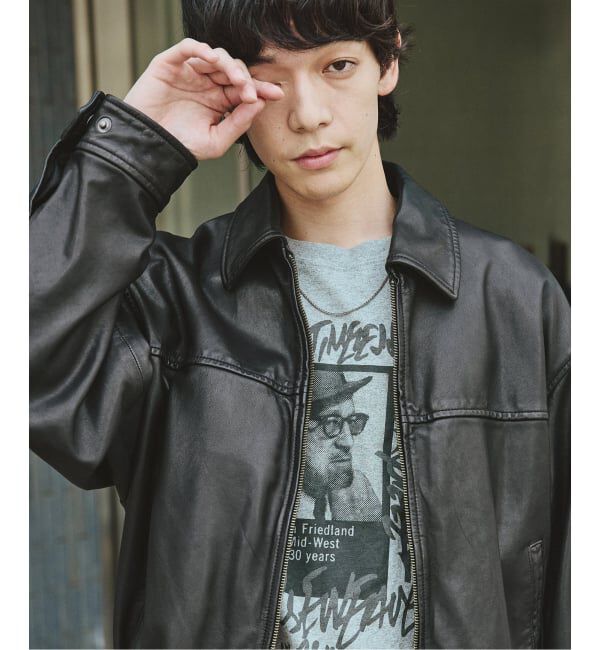 JOURNAL STANDARD「シープ レザー ウォッシュド ジップ ブルゾン」|ライダースジャケット|