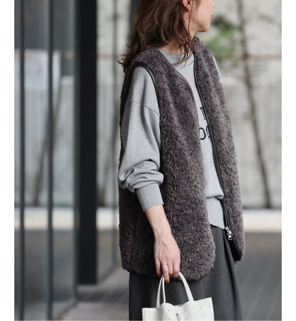 JOURNAL STANDARD relume「《WEB限定追加》シープフェイクファージップベスト」|ダウンベスト・ベスト|
