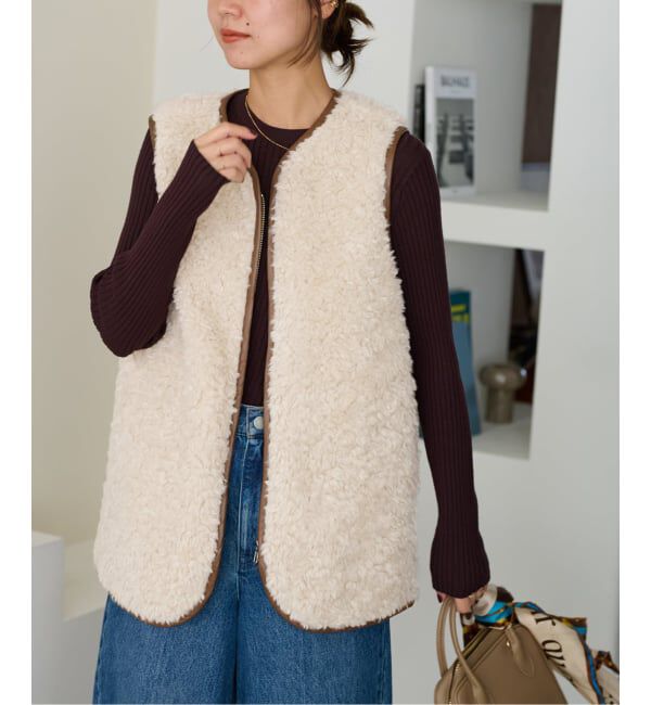 JOURNAL STANDARD relume「《WEB限定追加》シープフェイクファージップベスト」|ダウンベスト・ベスト|