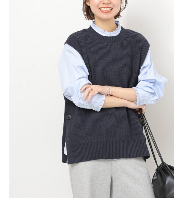 JOURNAL STANDARD relume「サイドボタンニットベスト」|ベスト・ジレ|ネイビー
