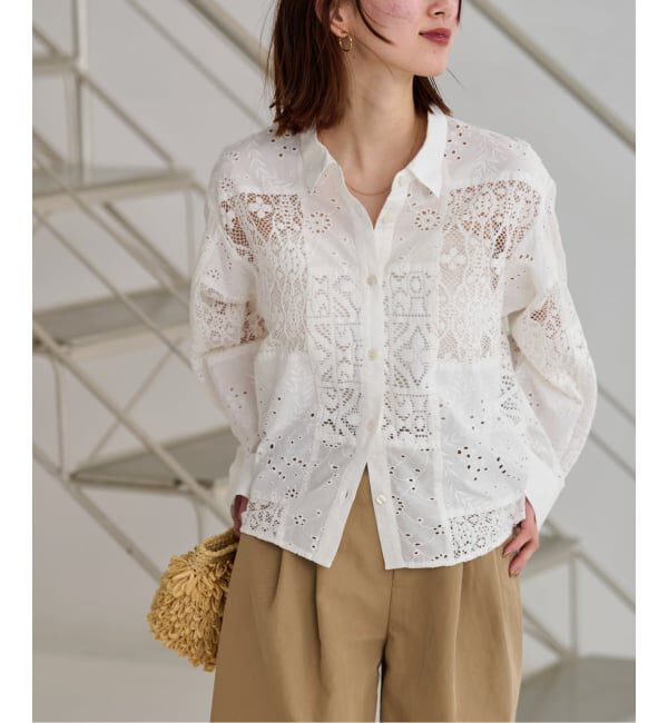 JOURNAL STANDARD relume「《追加予約》パッチワークレースショートシャツ」|シャツ・ブラウス|