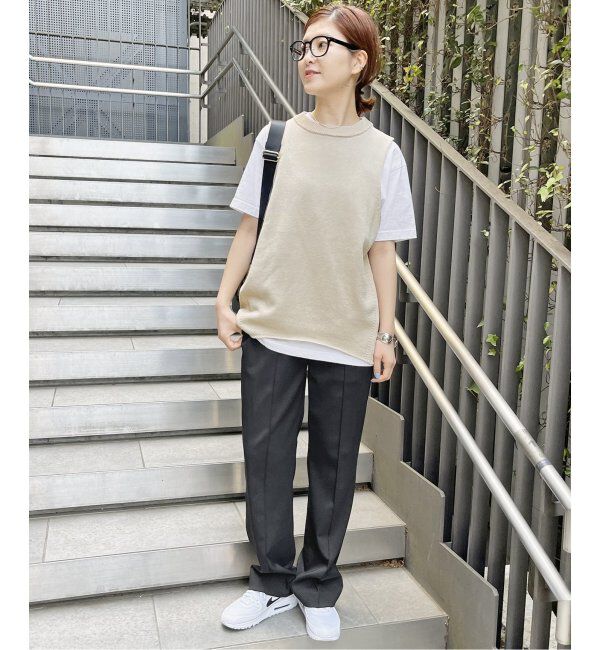 Spick and Span「コットンリネンミドルゲージノースリプルオーバー」|ニット・セーター|