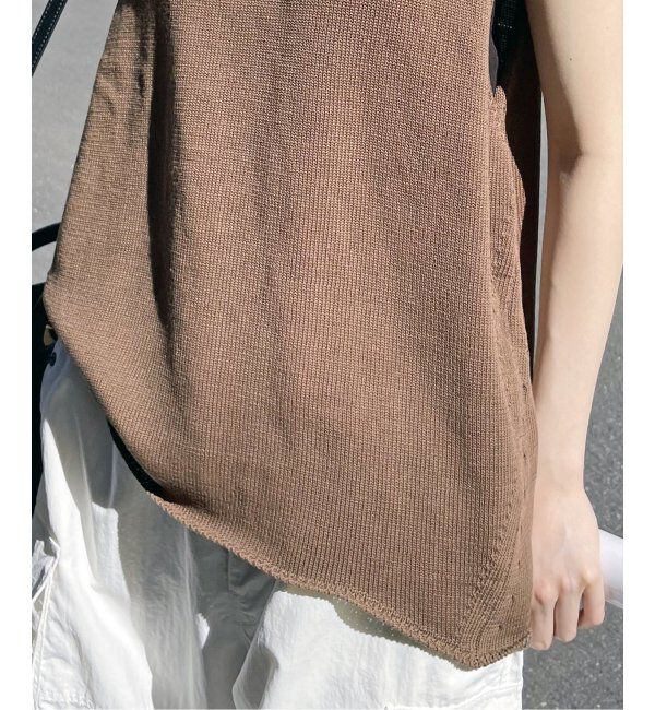 Spick and Span「コットンリネンミドルゲージノースリプルオーバー」|ニット・セーター|