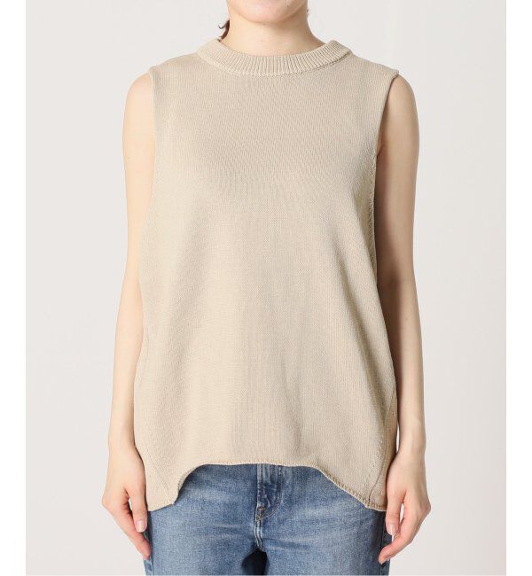 Spick and Span「コットンリネンミドルゲージノースリプルオーバー」|ニット・セーター|