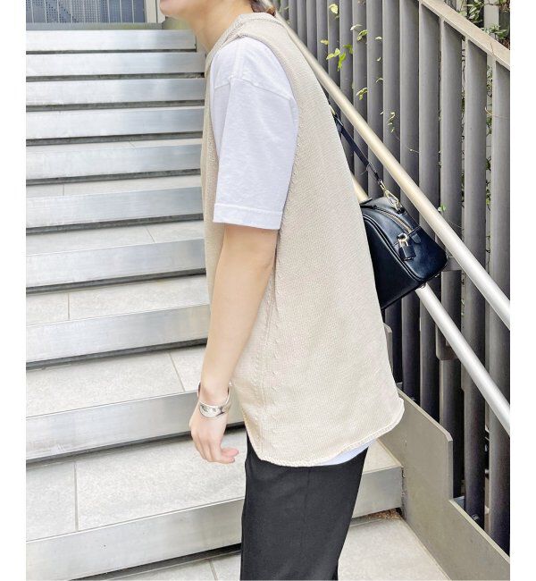 Spick and Span「コットンリネンミドルゲージノースリプルオーバー」|ニット・セーター|