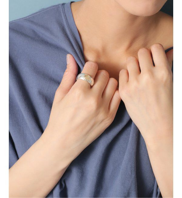 Spick and Span「【SAMH by LILAS】オーバルルチルクォーツワイドリング SV」|リング|