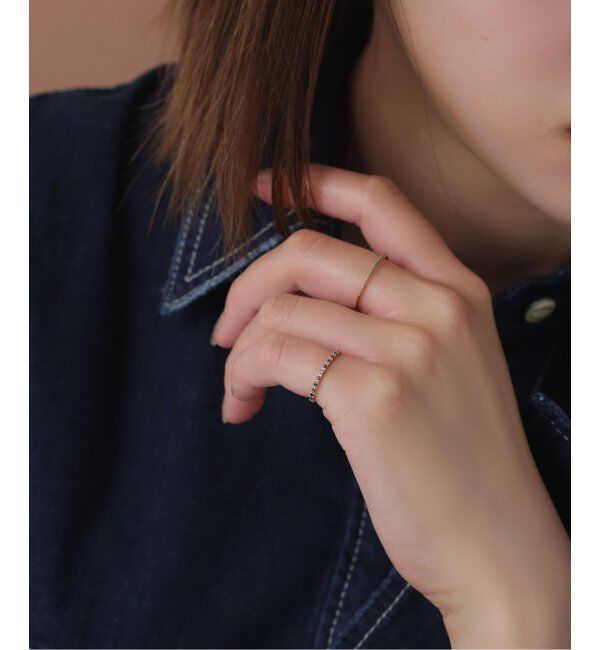 Lilas by Spick&Span「ブラックダイヤハーフエタニティーピンキーリング K10」|リング|