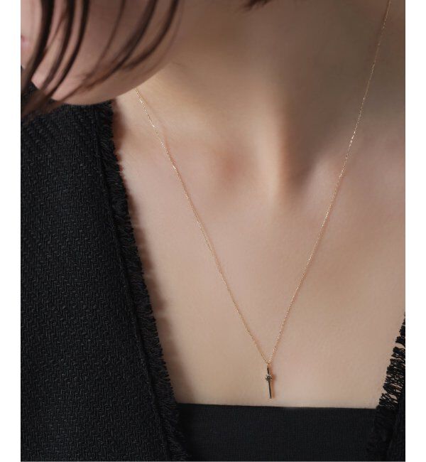 Lilas by Spick&Span「ブラウンH＆Cダイヤバー50cmネックレス K10」|ネックレス|