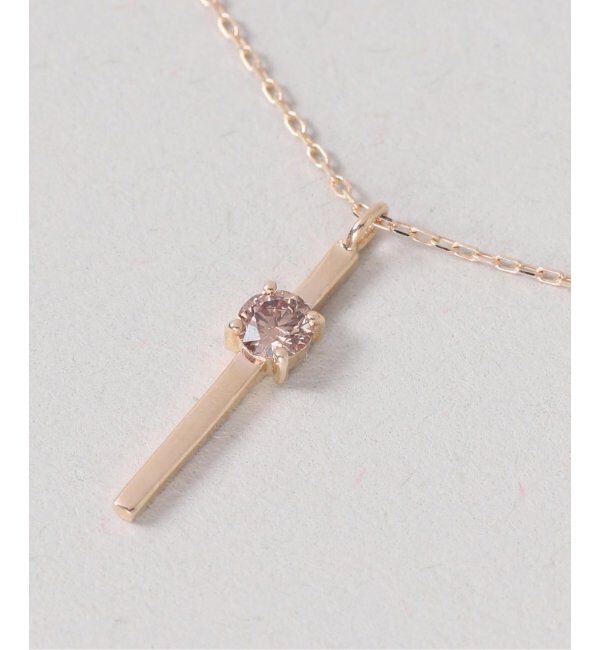 Lilas by Spick&Span「ブラウンH＆Cダイヤバー50cmネックレス K10」|ネックレス|