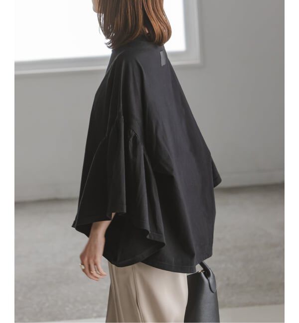 NOBLE「《追加》COG THE BIGSMOKE/コグザビッグスモーク LAURA GATHERED SLV TOP」|Tシャツ・カットソー|ブラック