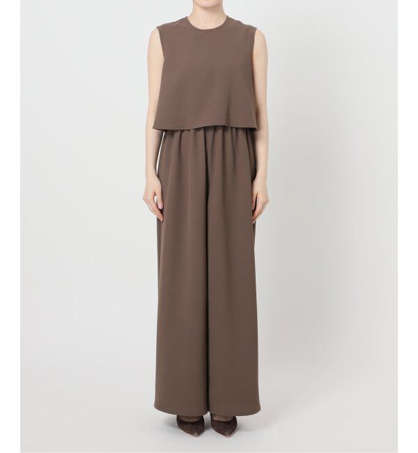 NOBLE「《追加》ダブルクレープスリーブレスオールインワン3」|オールインワン|