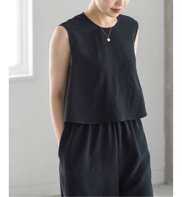 NOBLE「《追加》ダブルクレープスリーブレスオールインワン3」|オールインワン|