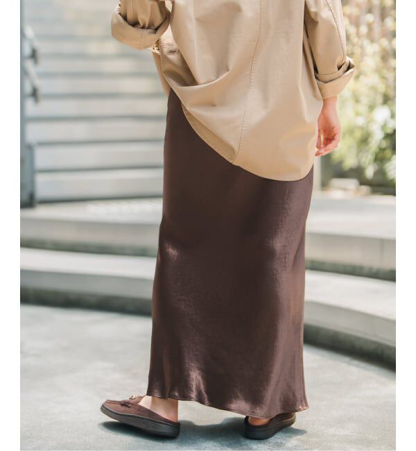 Spick and Span「《追加》サテンフレアスカート」|スカート|