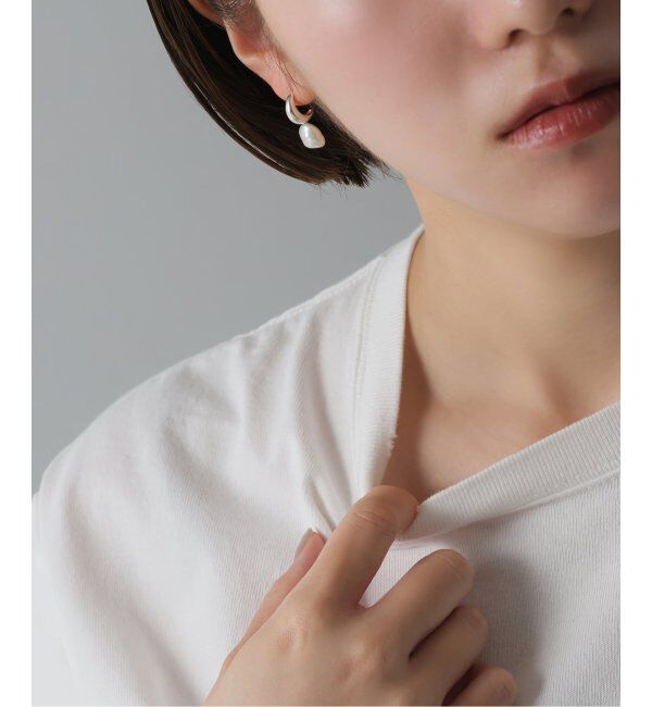 Spick and Span「《WEB限定》【SAMH by LILAS】ケシパールフープピアス SV(両耳)」|ピアス|シルバー