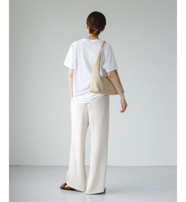 NOBLE「【洗える】ライトジョーゼットドレープパンツ」|スラックス|