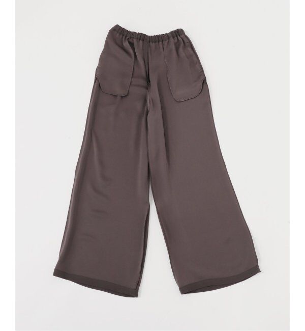 NOBLE「【洗える】ライトジョーゼットドレープパンツ」|スラックス|