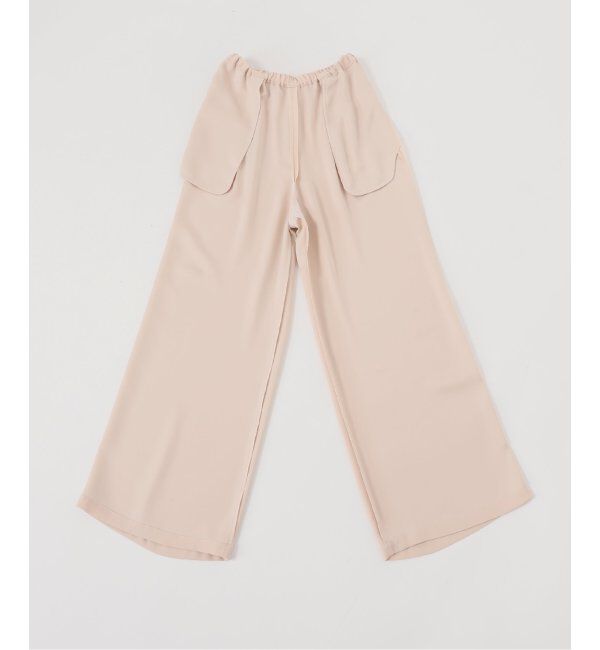 NOBLE「【洗える】ライトジョーゼットドレープパンツ」|スラックス|