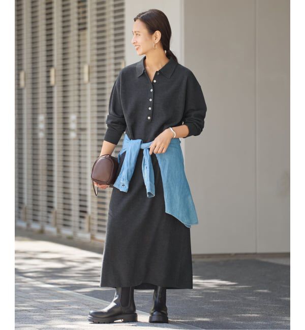 FRAMeWORK「ポロシャツニットワンピース」|ワンピース|