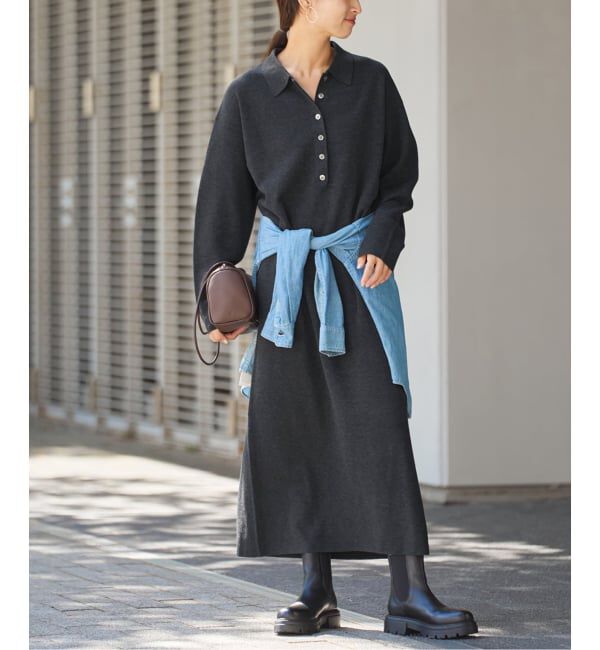 FRAMeWORK「ポロシャツニットワンピース」|ワンピース|