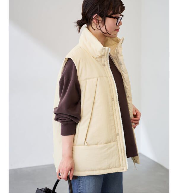 FRAMeWORK「ピグメントダイ中綿ベスト」|ダウンベスト・ベスト|ナチュラル