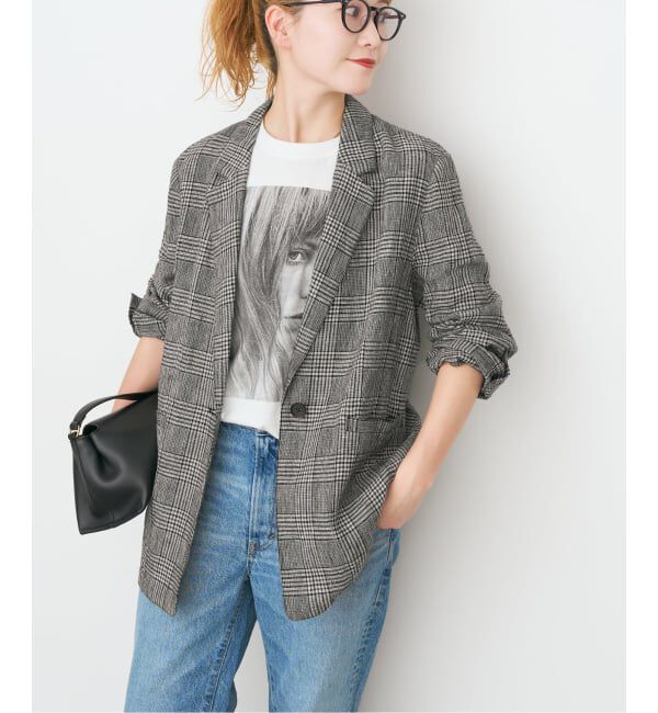 Spick and Span「《予約》エアリーリネン1Bジャケット」|テーラードジャケット|