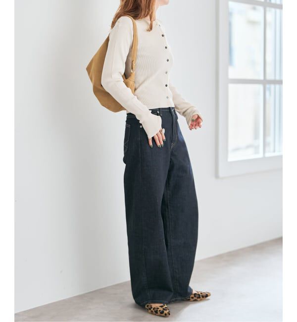 Spick and Span「Vis/PE リブクルーネックカーディガン」|カーディガン|