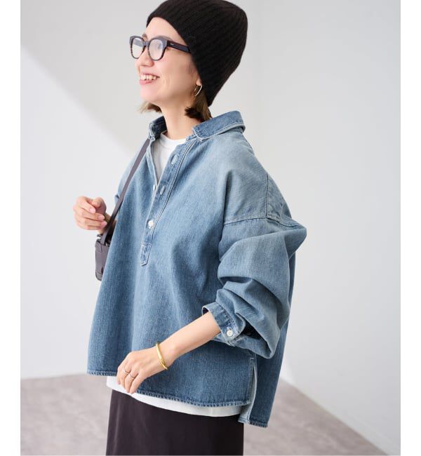 FRAMeWORK「≪WEB限定 / 追加予約≫デニムプルオーバーシャツ」|シャツ・ブラウス|