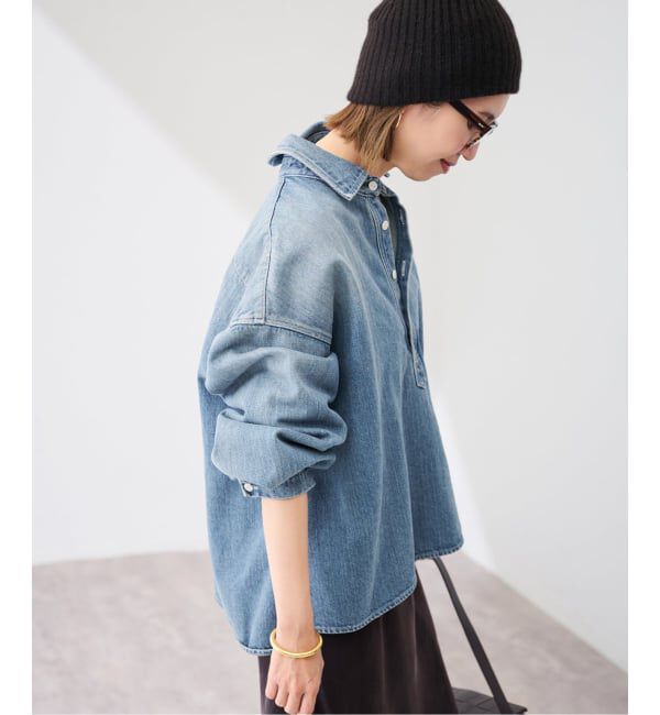 FRAMeWORK「≪WEB限定 / 追加予約≫デニムプルオーバーシャツ」|シャツ・ブラウス|