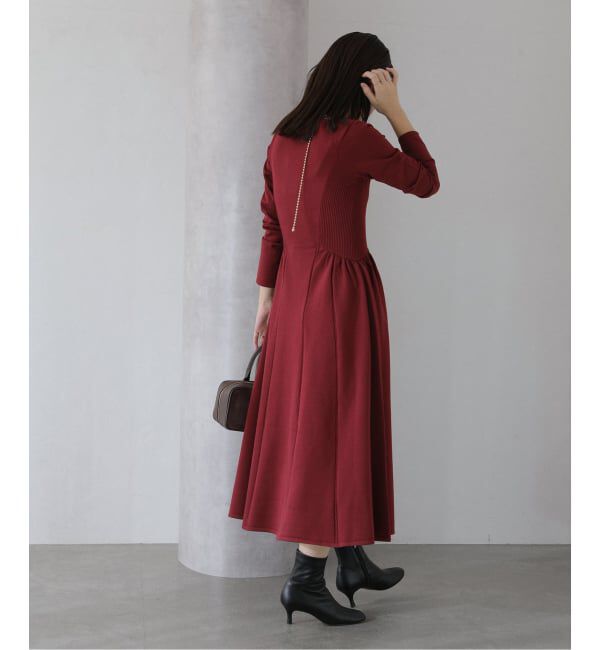  「フィットフレアニットワンピース」|ワンピース|