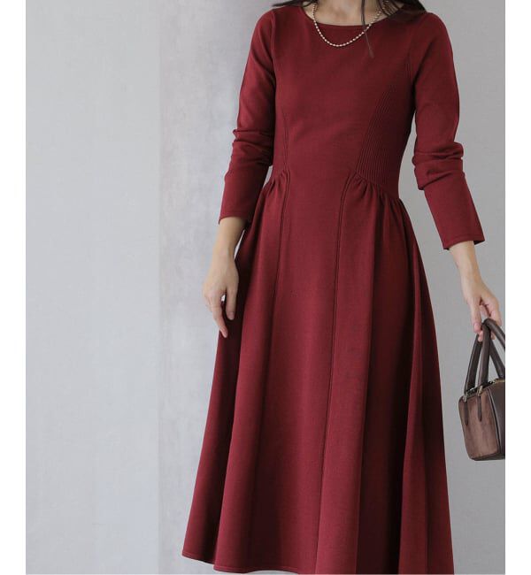  「フィットフレアニットワンピース」|ワンピース|