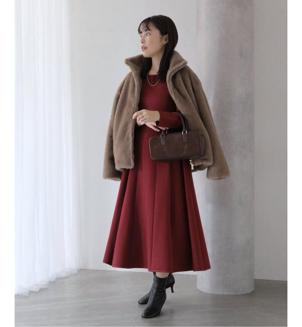  「フィットフレアニットワンピース」|ワンピース|