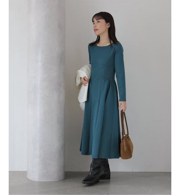  「フィットフレアニットワンピース」|ワンピース|