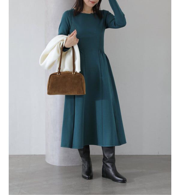  「フィットフレアニットワンピース」|ワンピース|