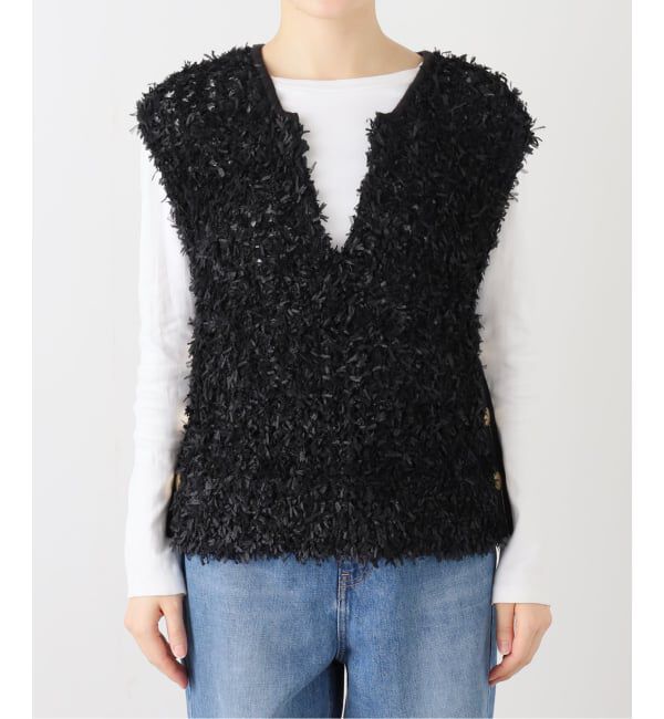  「【洗える】チュールペーパーベスト」|ベスト・ジレ|