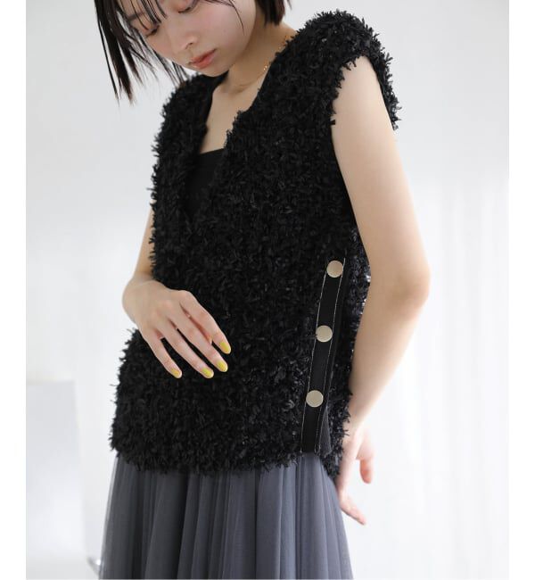  「【洗える】チュールペーパーベスト」|ベスト・ジレ|