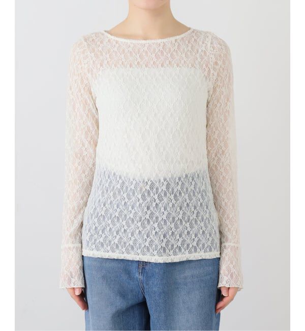  「【洗える】レースカフスカットソー」|Tシャツ・カットソー|