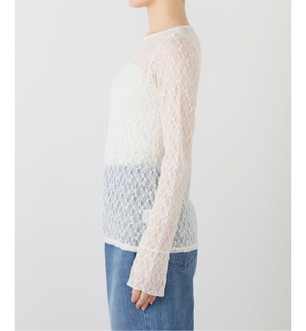  「【洗える】レースカフスカットソー」|Tシャツ・カットソー|