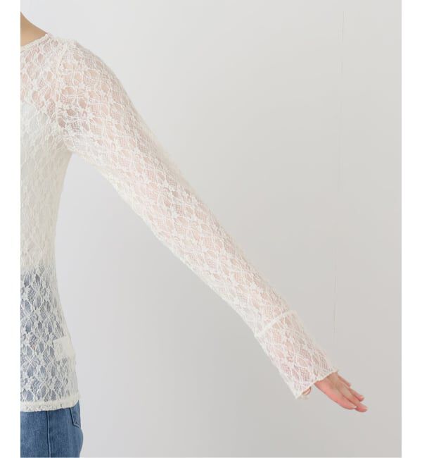  「【洗える】レースカフスカットソー」|Tシャツ・カットソー|