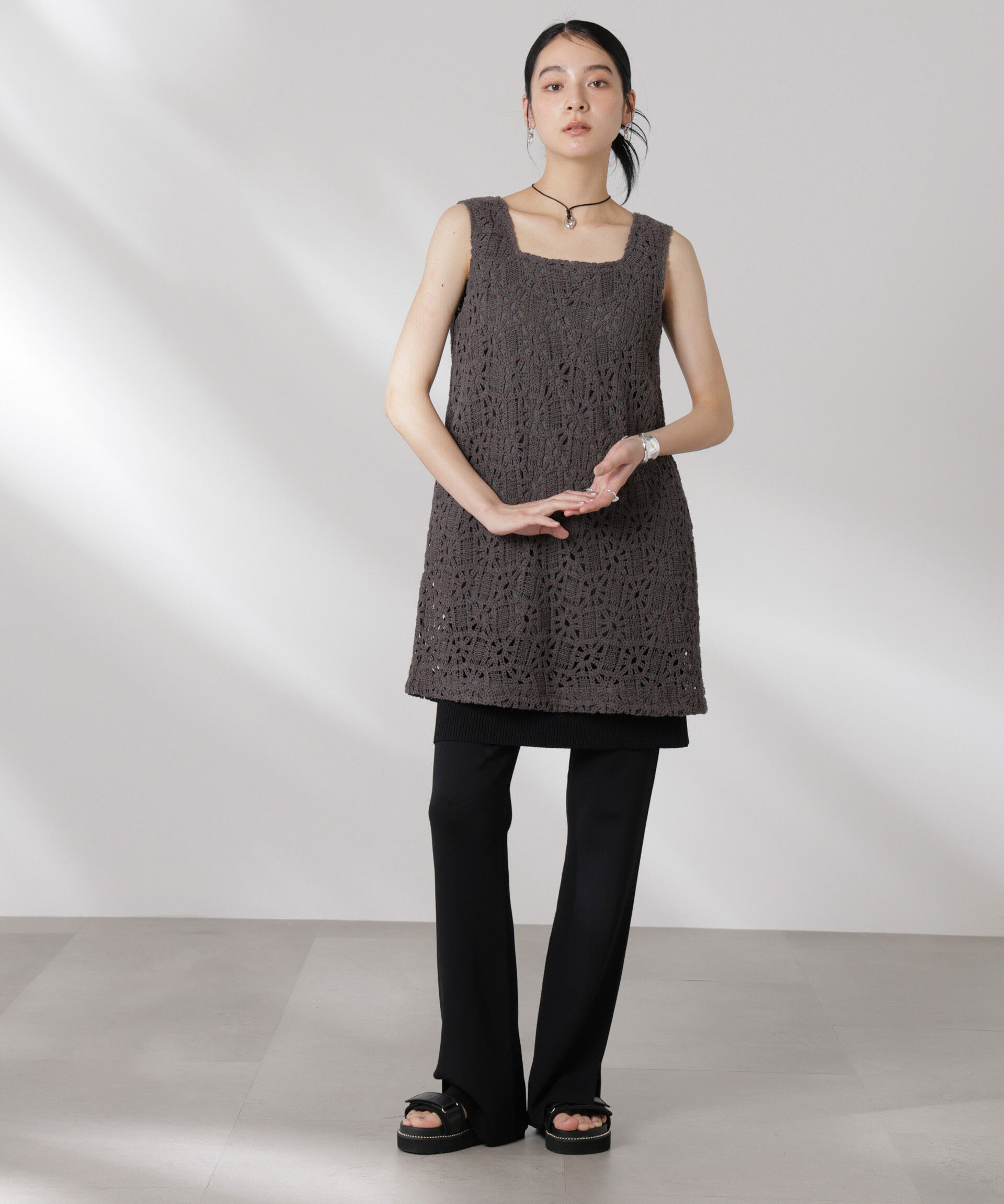 nano･universe「コットンコードレースミニワンピース(セットアップ可)」|ワンピース|