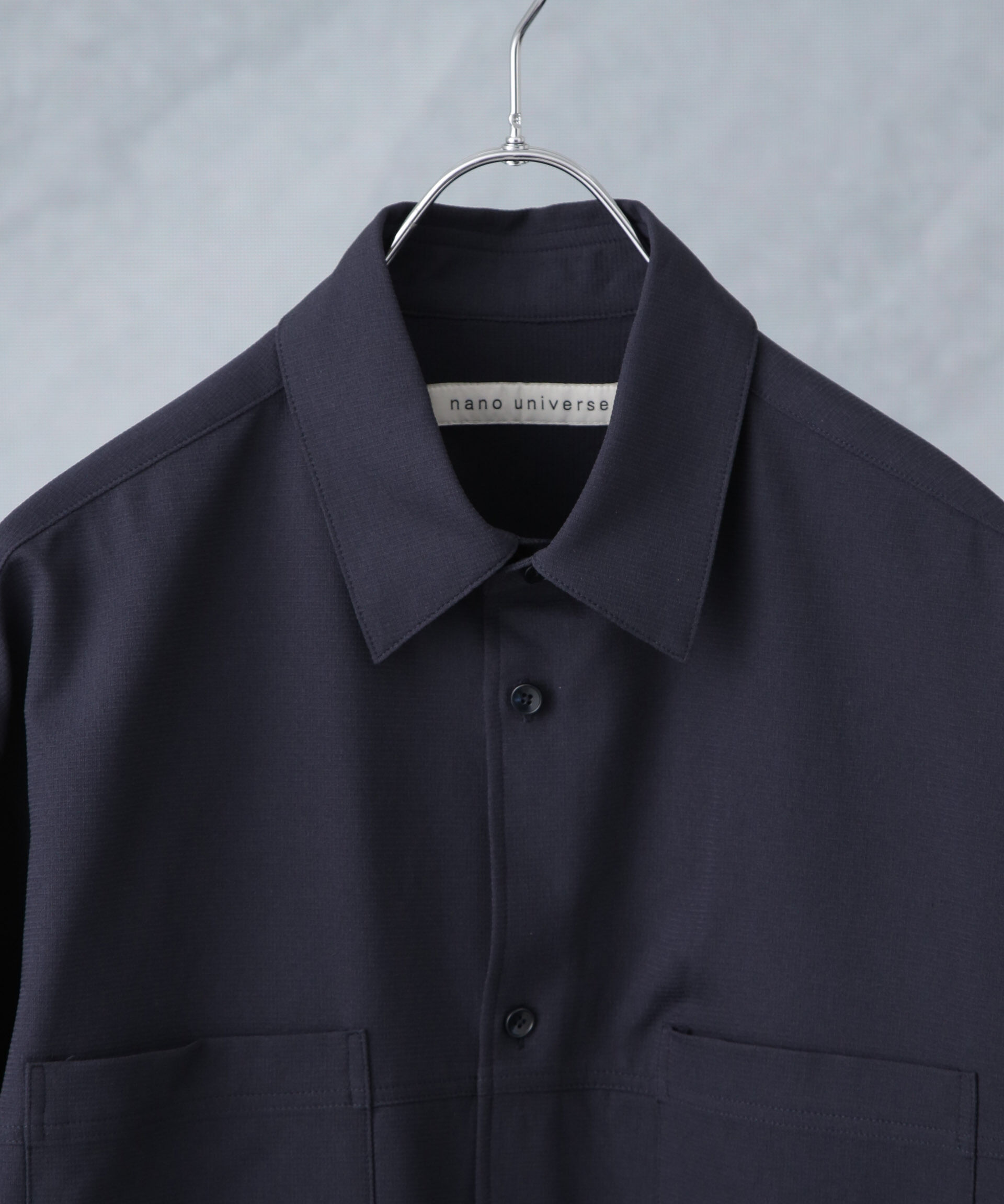 nano･universe「DotAir(R)ミニホールストレッチシャツ半袖/吸水速乾(セットアップ可)」|シャツ・ブラウス|