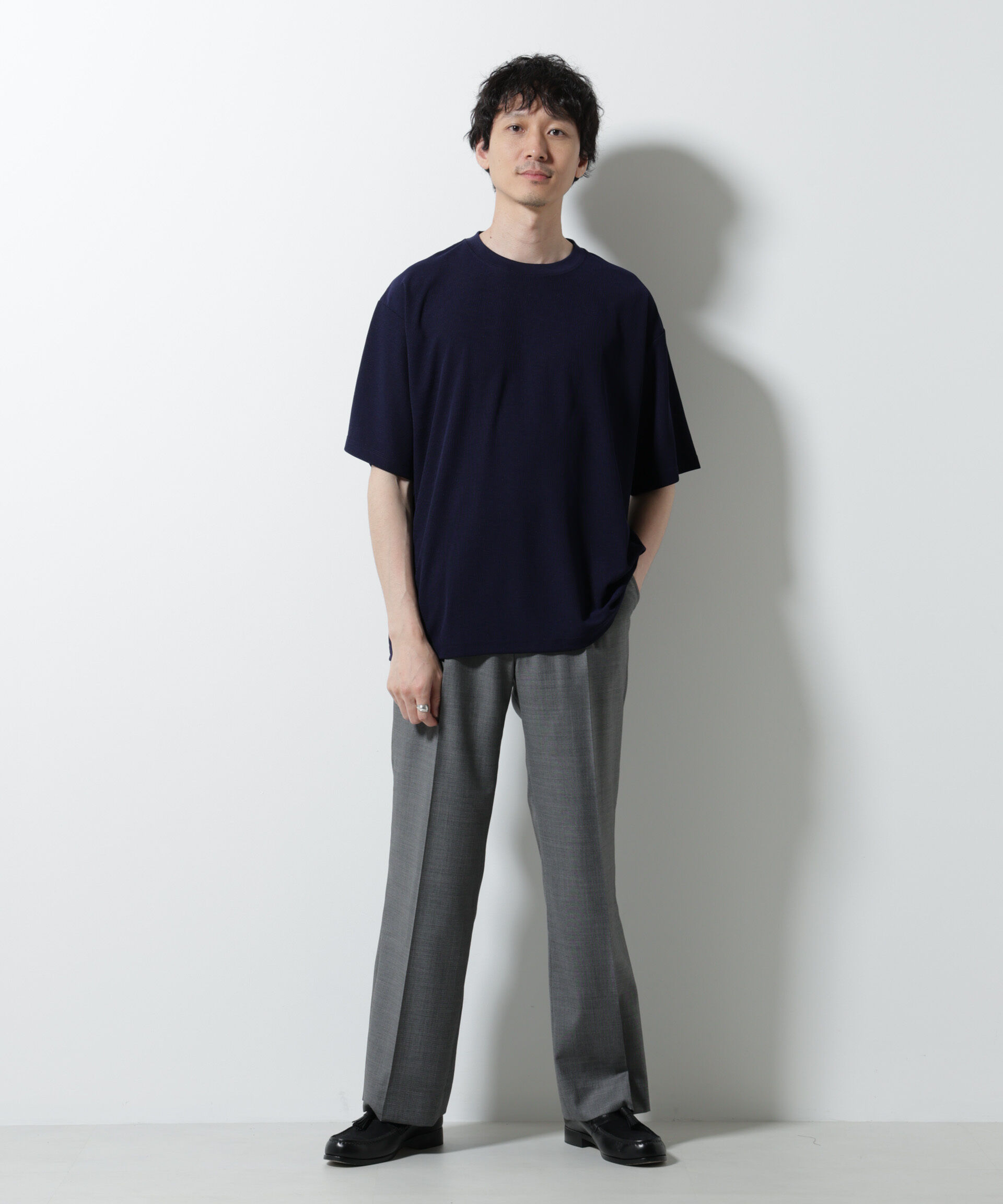 nano･universe「メランジサーフニットＴシャツ半袖」|ニット・セーター|