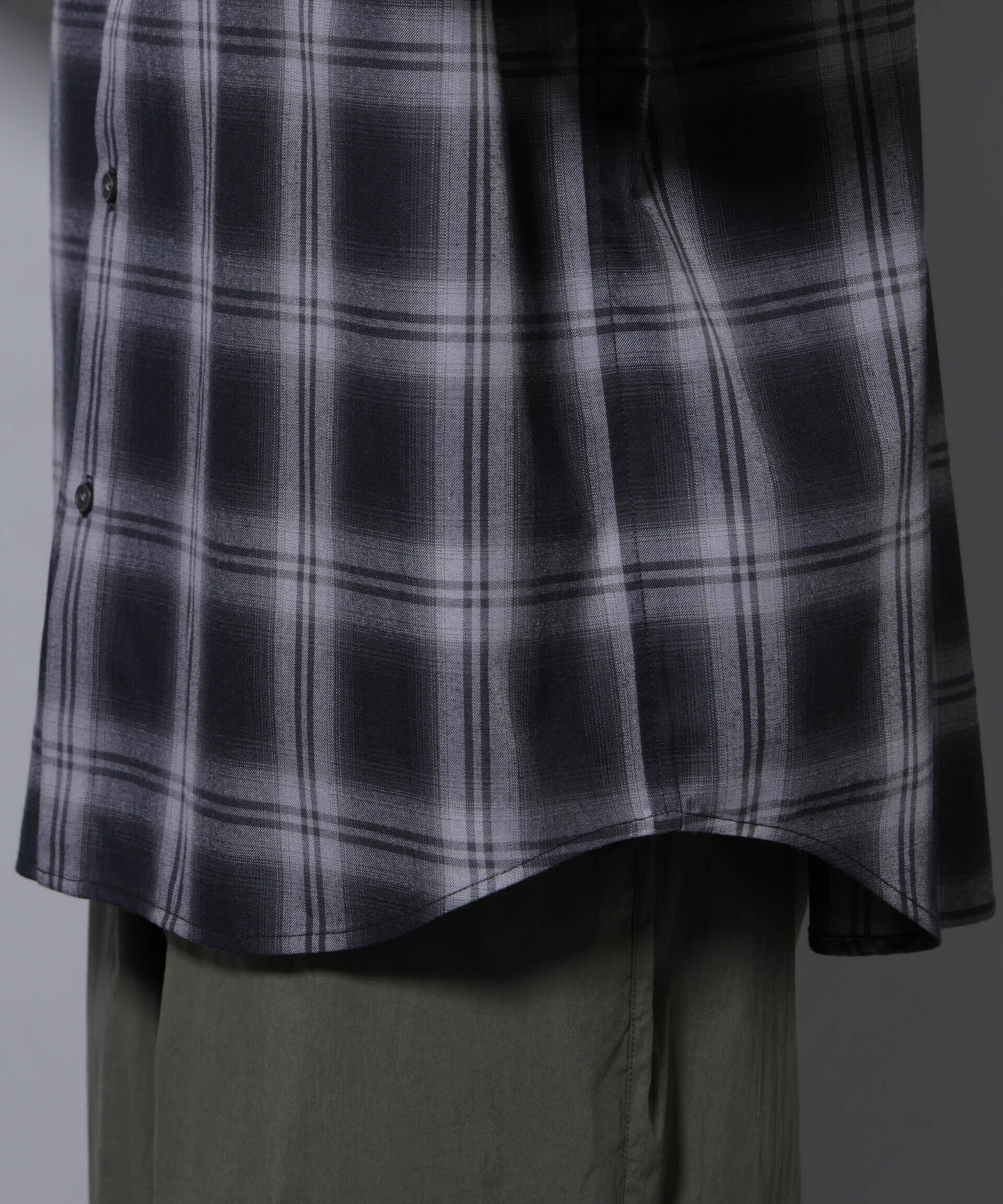 nano･universe「ビッグドレープチェックシャツ 長袖」|シャツ・ブラウス|