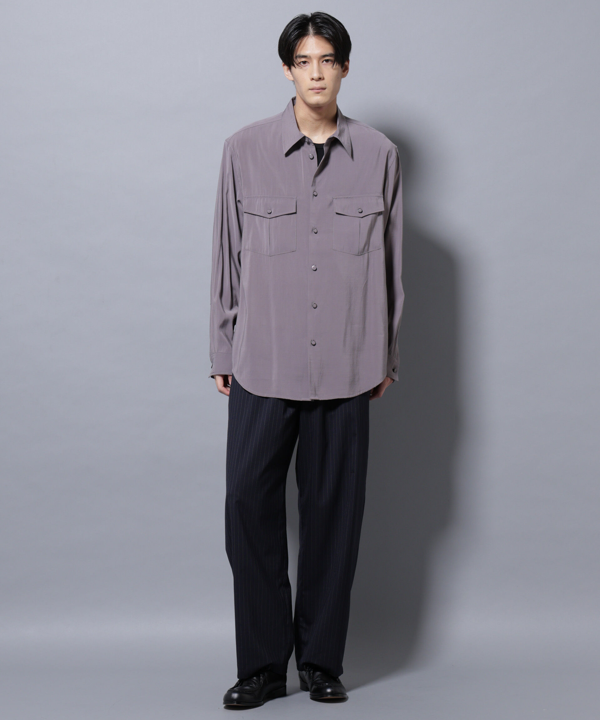 nano･universe「ヴィンテージライクレーヨンフィブリルシャツ」|シャツ・ブラウス|