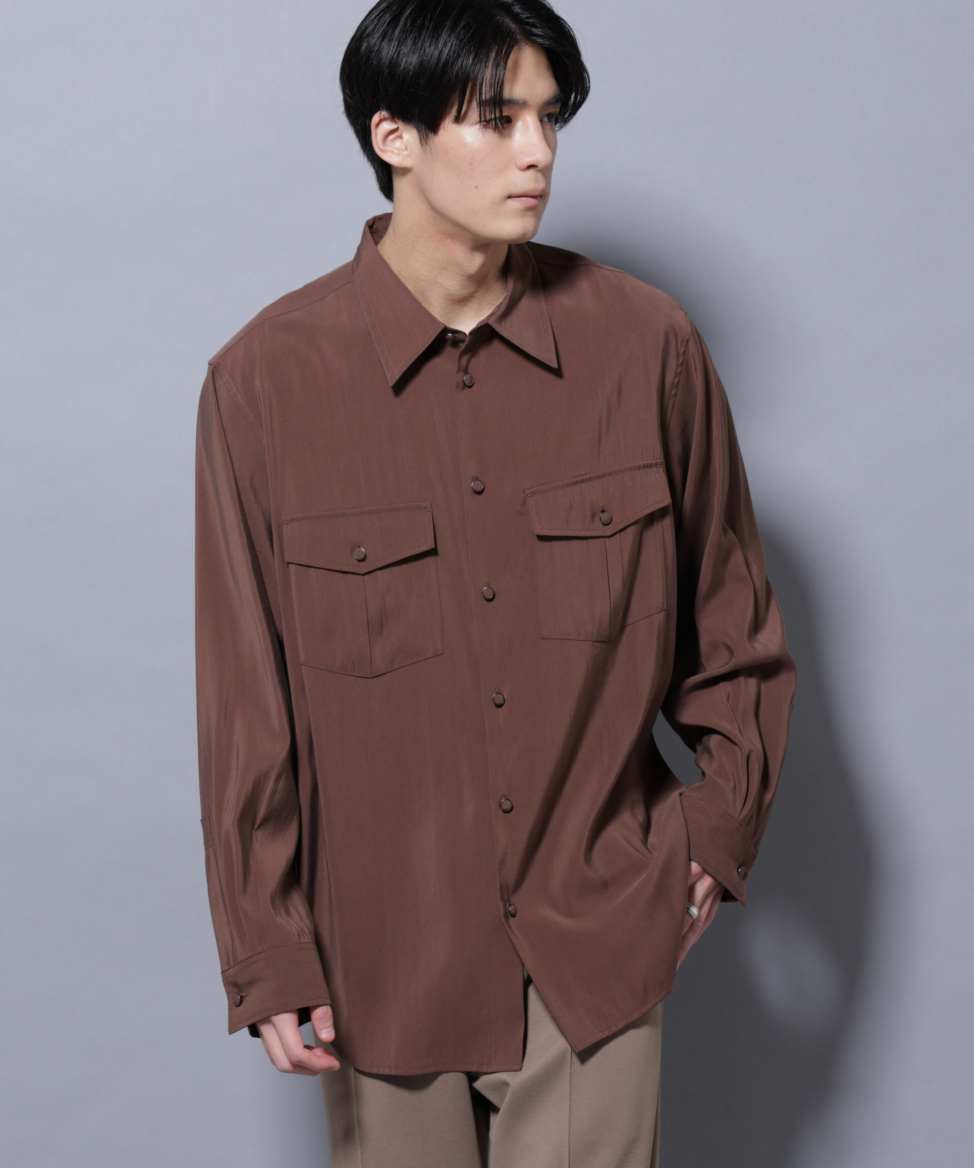 nano･universe「ヴィンテージライクレーヨンフィブリルシャツ」|シャツ・ブラウス|