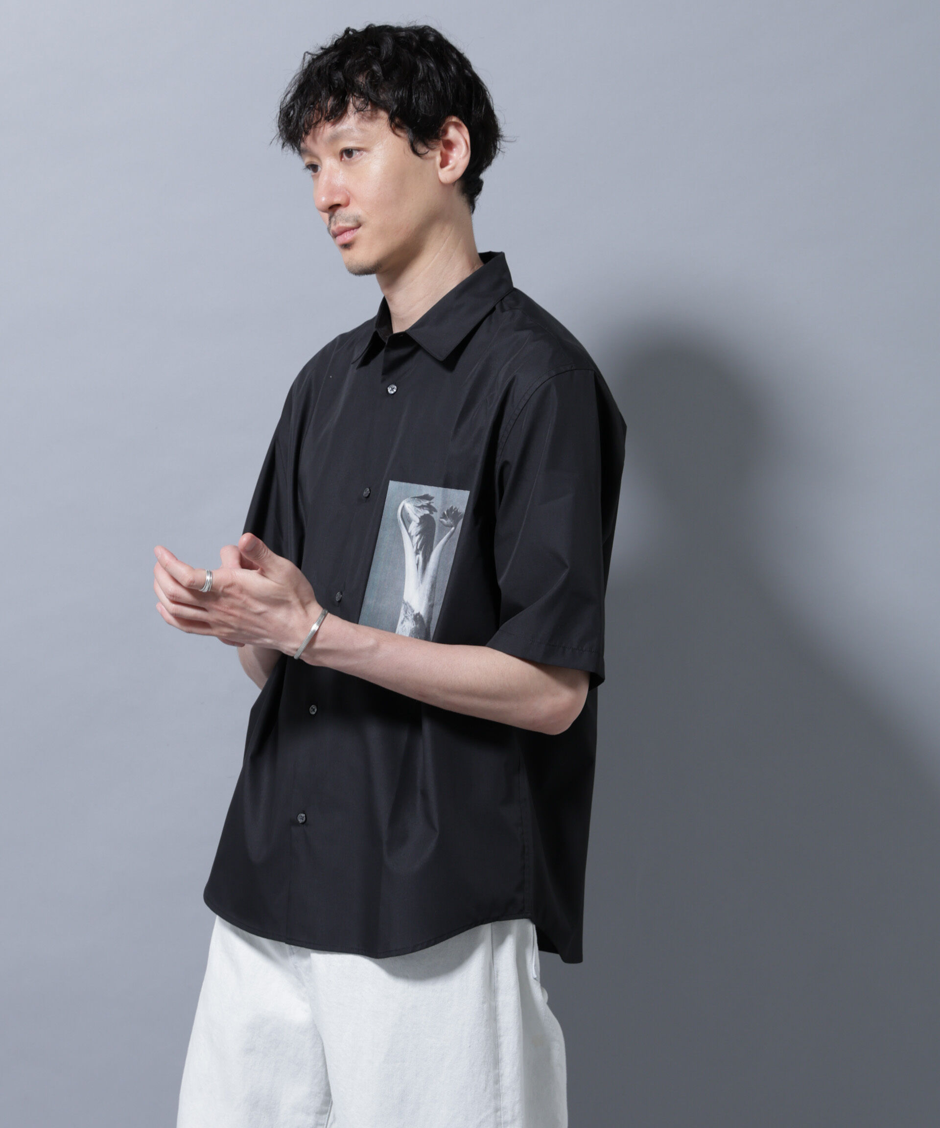 nano･universe「「着るアート」karl blossfeldt 半袖シャツ2」|シャツ・ブラウス|