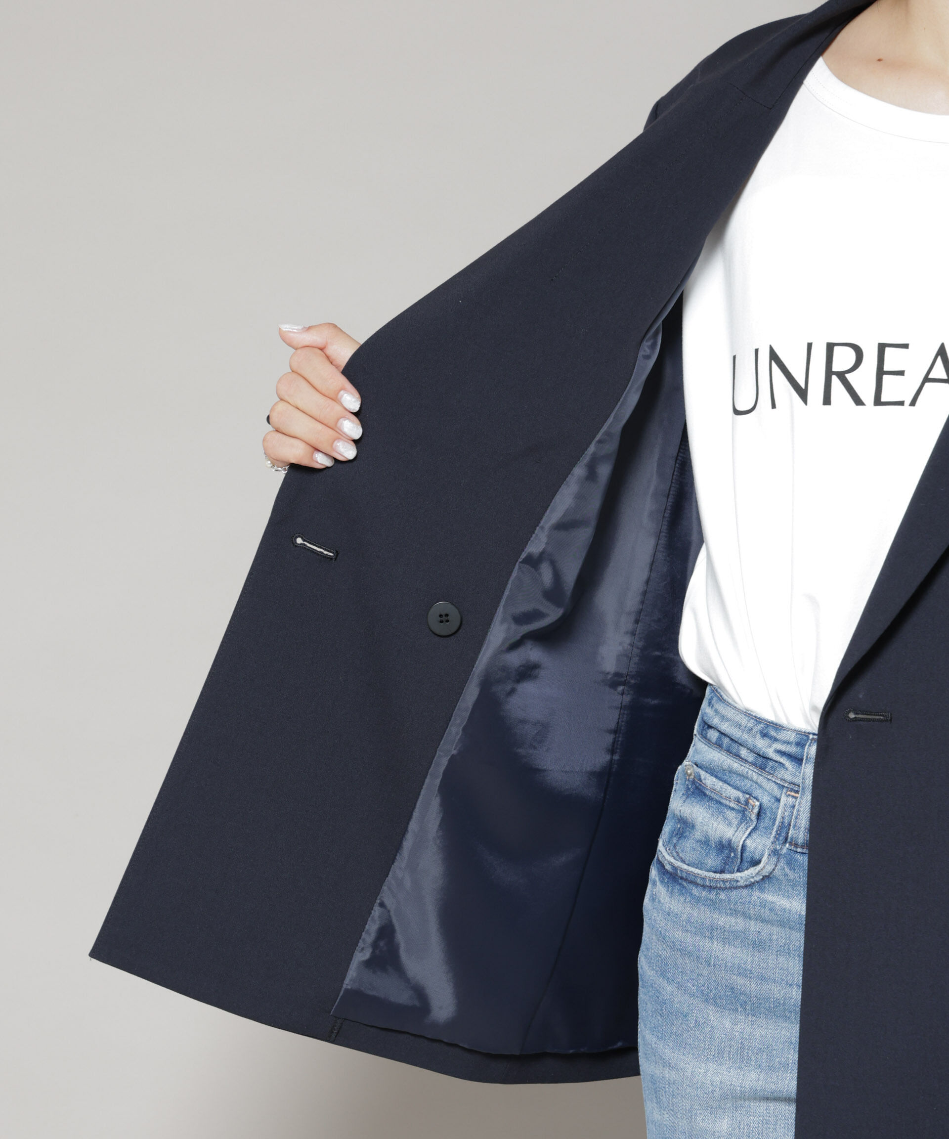 nano･universe「ドライウェザーストレッチダブルジャケット(セットアップ可)」|テーラードジャケット|