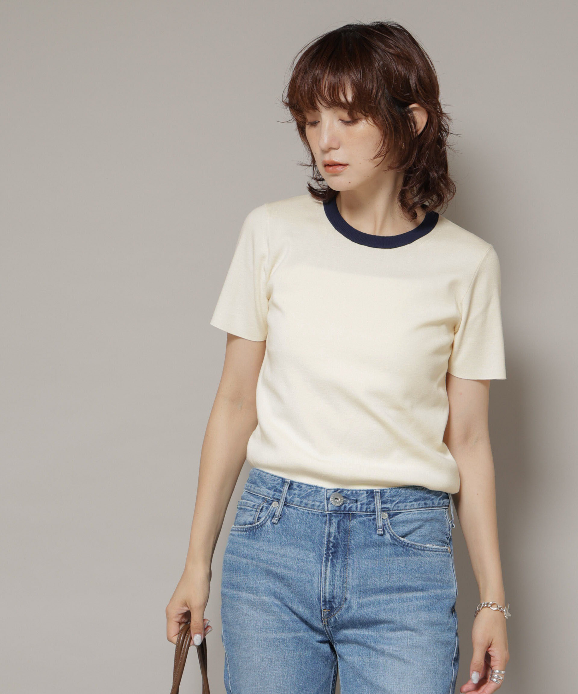 nano･universe「コンパクト総針ニットトップス」|ニット・セーター|